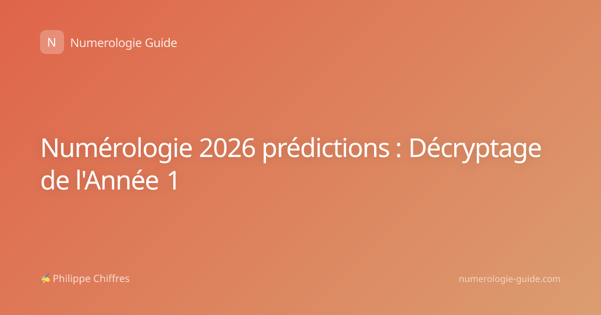 Numérologie 2026 prédictions : Décryptage de l'Année 1
